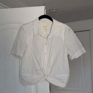 Maeve White Button-Up Blouse